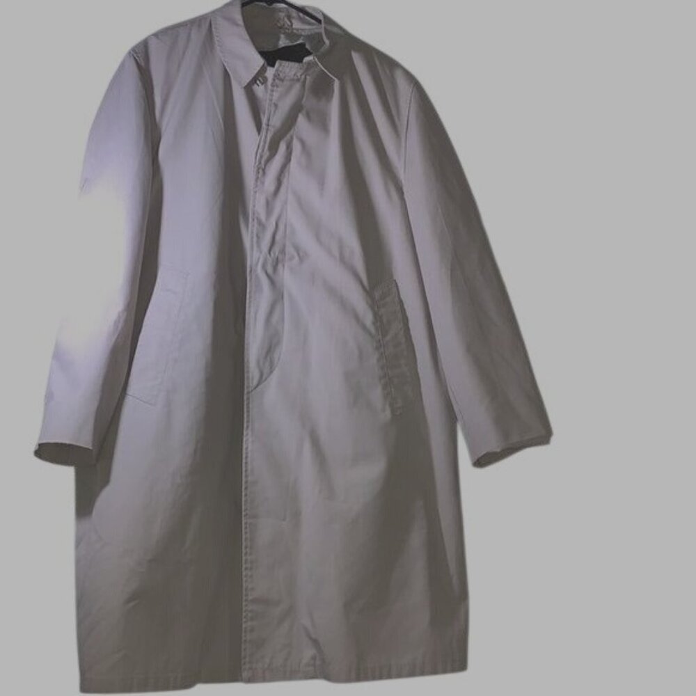 Vintage Beige Trench Coat With Faux Fur Lining 42 Inches